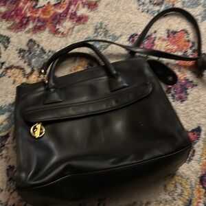 Giani Bernini // black leather small bag with multi compartments
